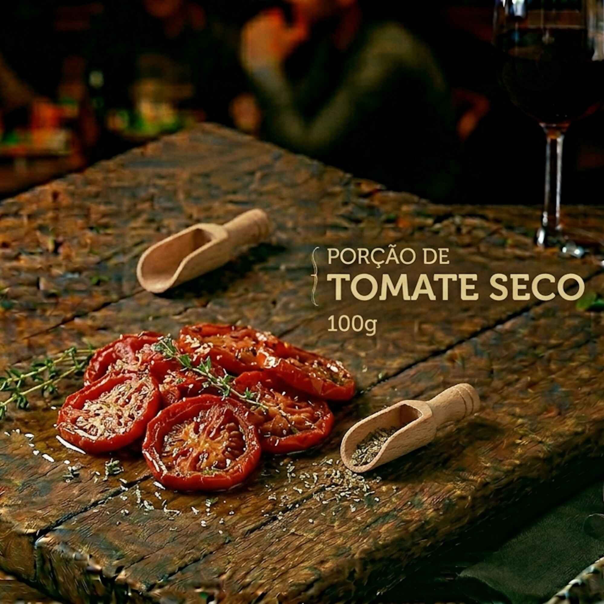 Porção 100g de tomate seco.
