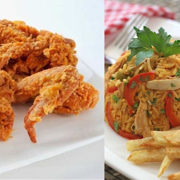Arroz Con Pollo +4 Alitas Grandiosas + Bebida.