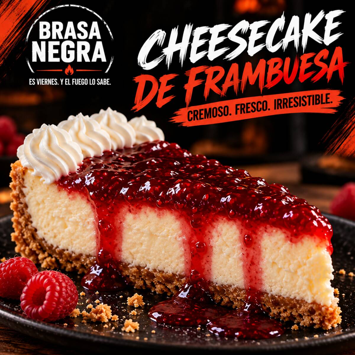 Cheesecake con Cubierta de Frambuesa