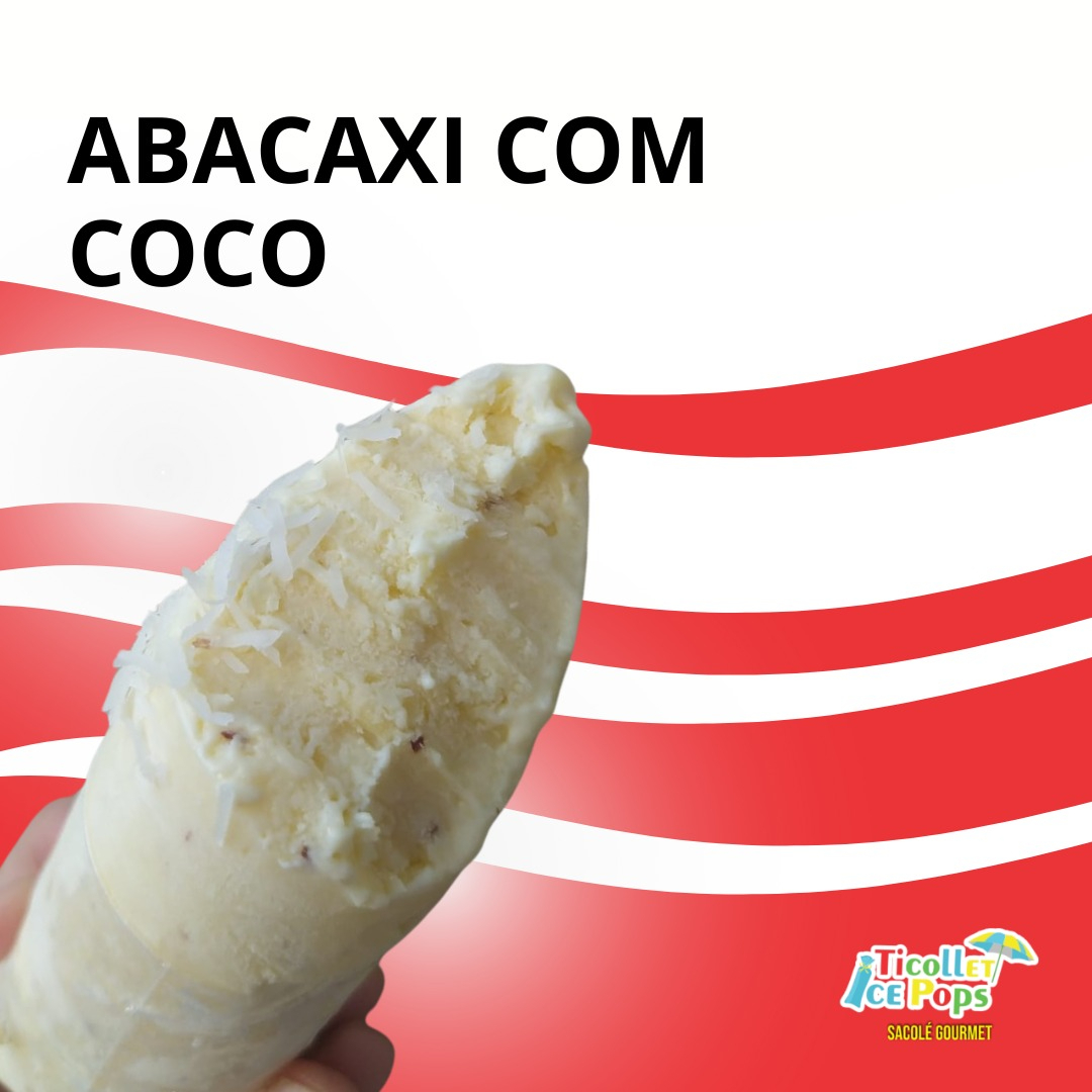 🍍🥥 Sacolé Abacaxi com Coco Feito com mousse cremosa de abacaxi combinada com coco ralado, trazendo uma explosão tropical de sabor em cada mordida! Refrescante, leve e irresistível. 📏 Tamanho: 6x12 cm ⚖️ Peso variável: 130g a 145g ⚠️ Contém derivados de leite 🧊 Ideal para quem ama sabores frutados e cremosos!