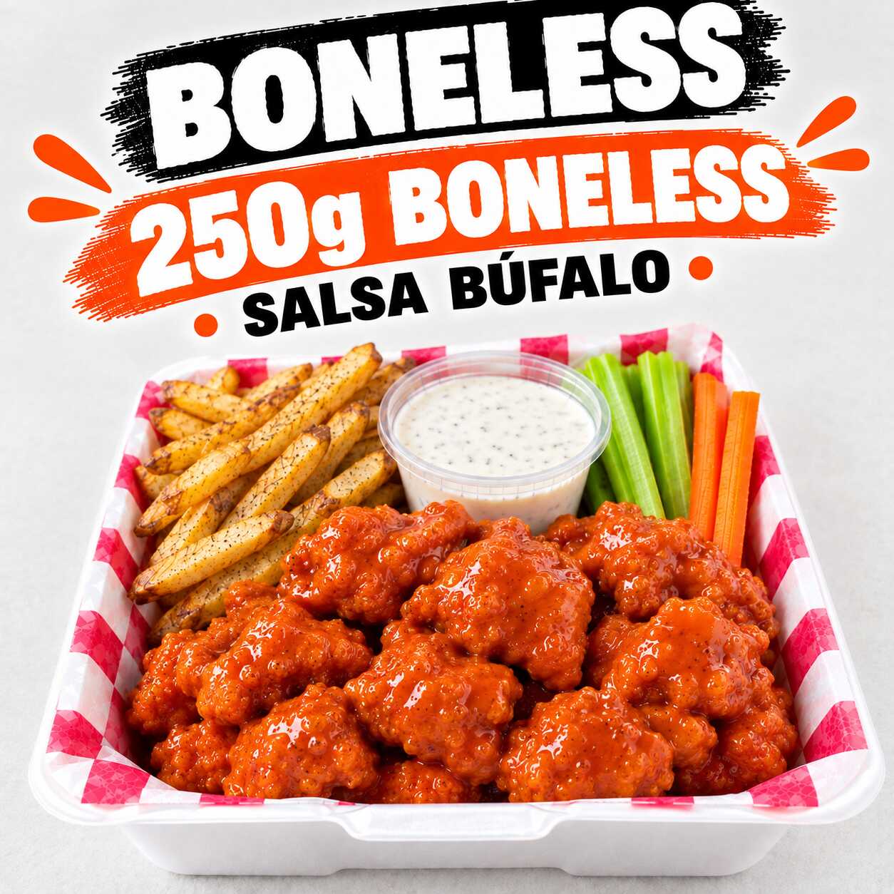 Combo Individual Clásico Boneless Buffalo 250 G