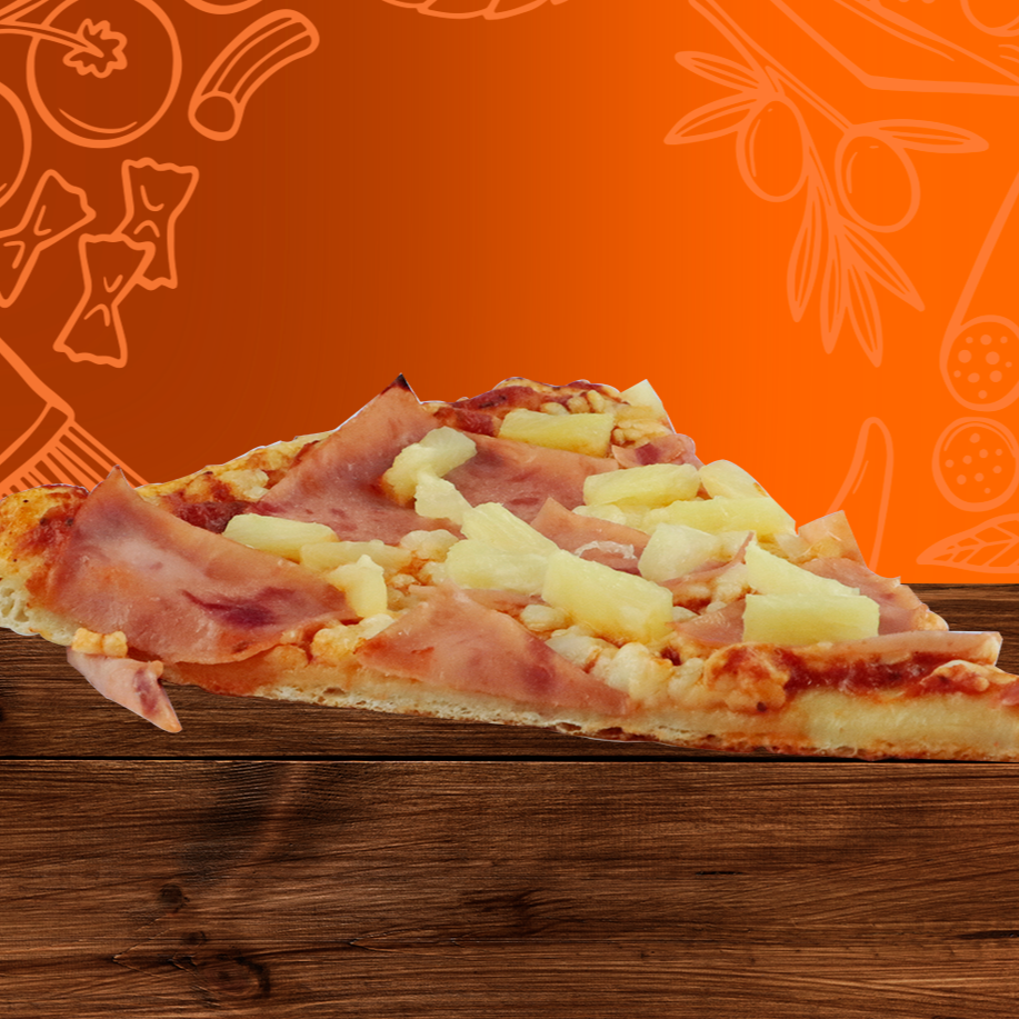 Rebanada de Pizza Hawaiana