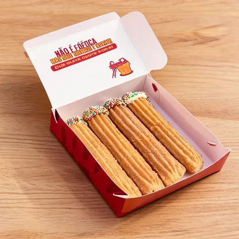 O nosso queridinho do Delivery Voltou! 4 unidades do nosso legítimo Churros Tradicional (crocante por fora e macio por dentro). Super Recheados, cobertos com um delicioso confeito.
