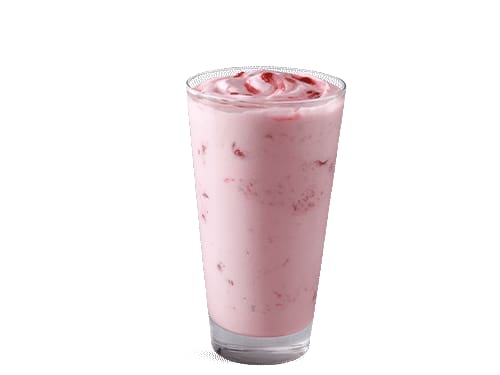 Deliciosamente cremoso. O novo McShake Morango é feito com leite e batido na hora. Uma delícia!