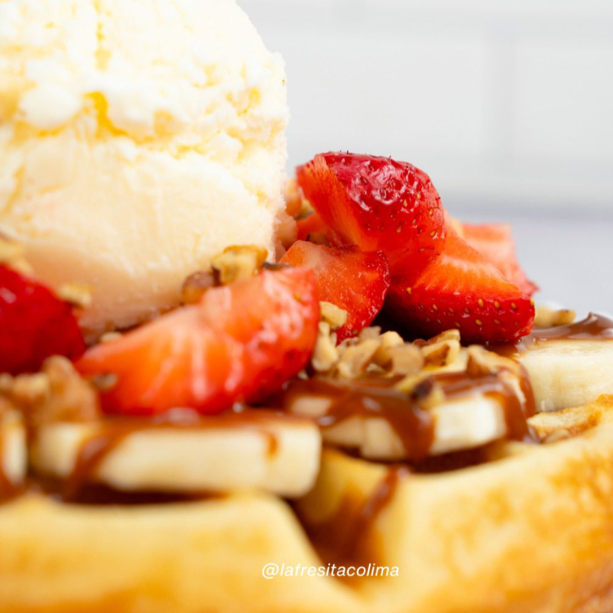Waffle con cajeta