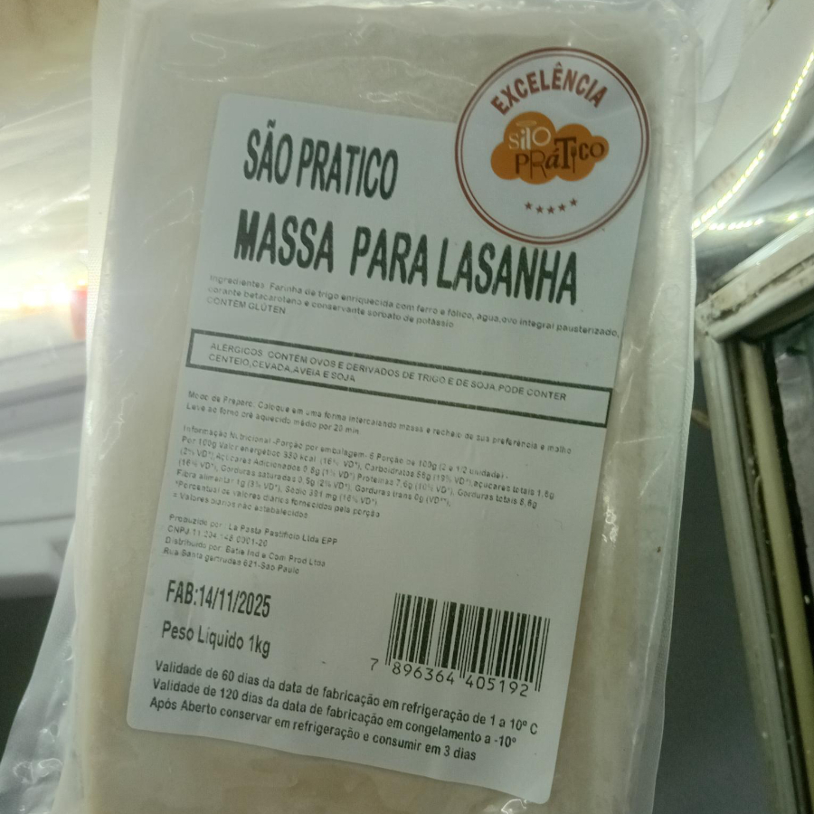 Massa de lasanha pronta, basta rechear!