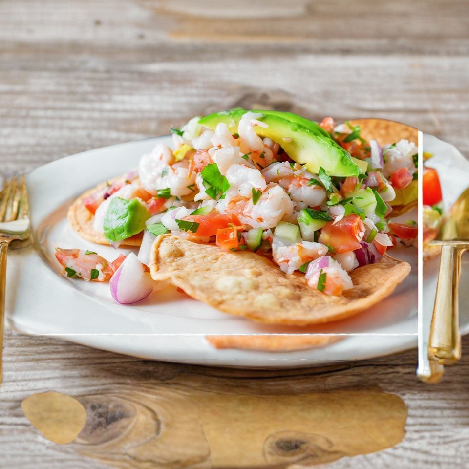 Tostada de Ceviche de Camarón