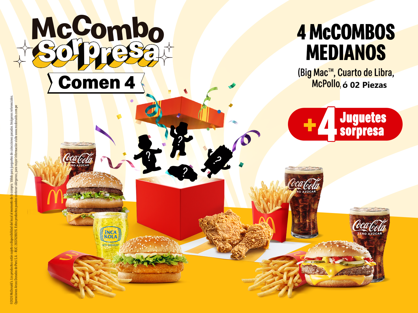 4 McCombos y 4 Juguetes Sorpresa