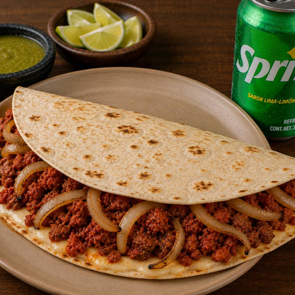 Quesadillota de chorizo+ refresco 🔥🥤