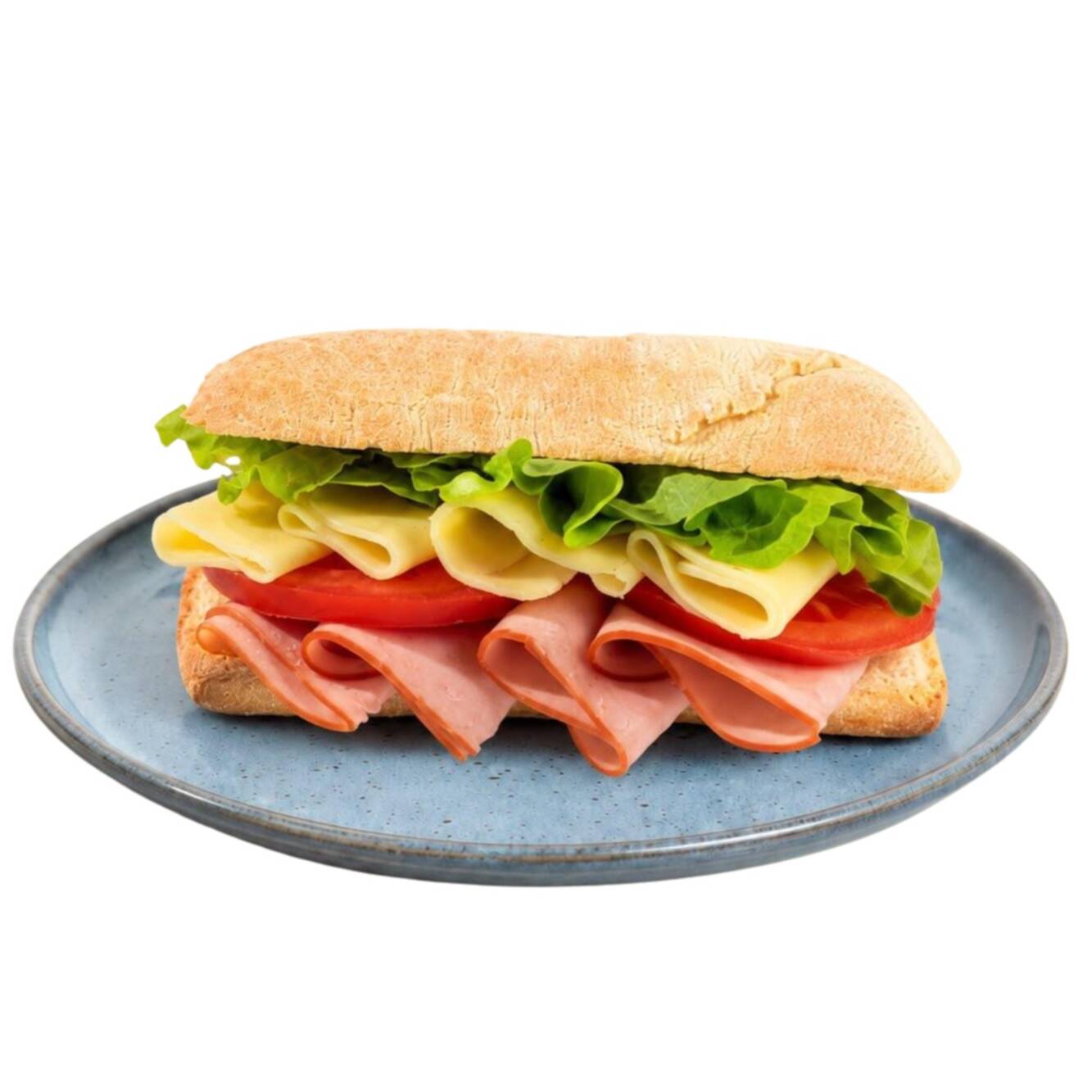 Ciabatta rústica, macia por dentro e levemente crocante por fora, recheada com peito de peru, muçarela, tomate fresco e alface crocante. Uma combinação leve, saborosa e equilibrada.