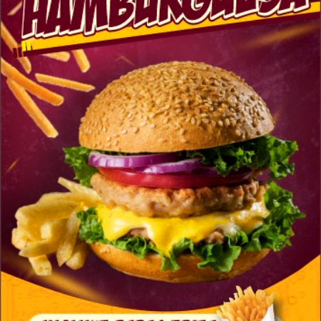 Hamburguesa Crazy's Chicken con papas