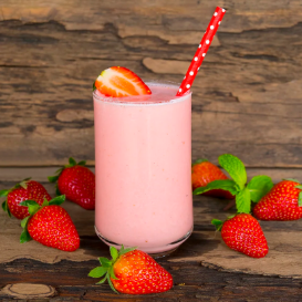 Cremoso, docinho e feito com morango de verdade! Um clássico irresistível para quem ama sucos com leite.