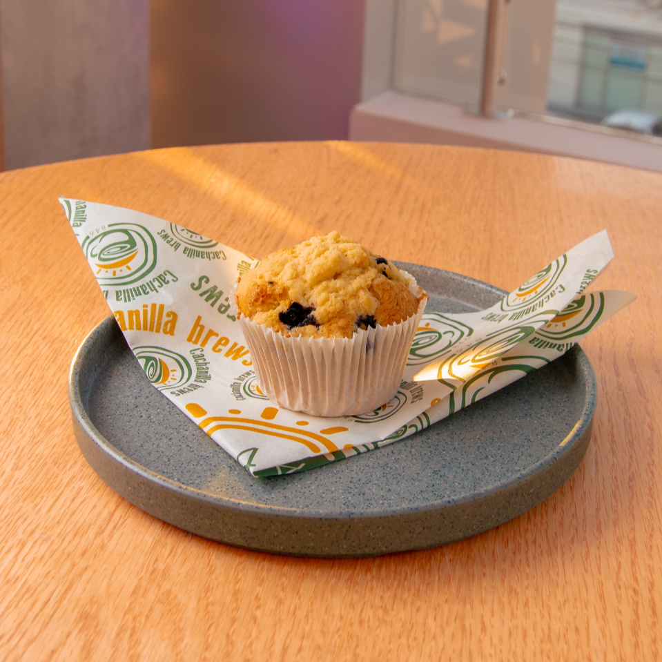 Muffin de limon con frambuesa