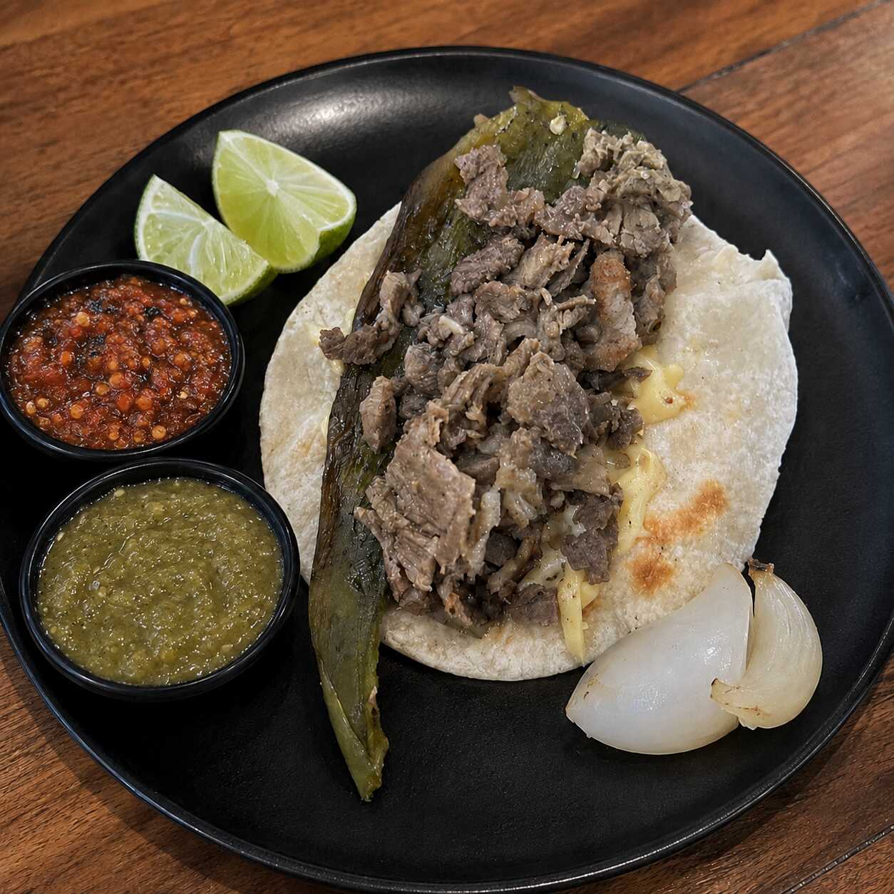 Taco con Queso y Chilaca