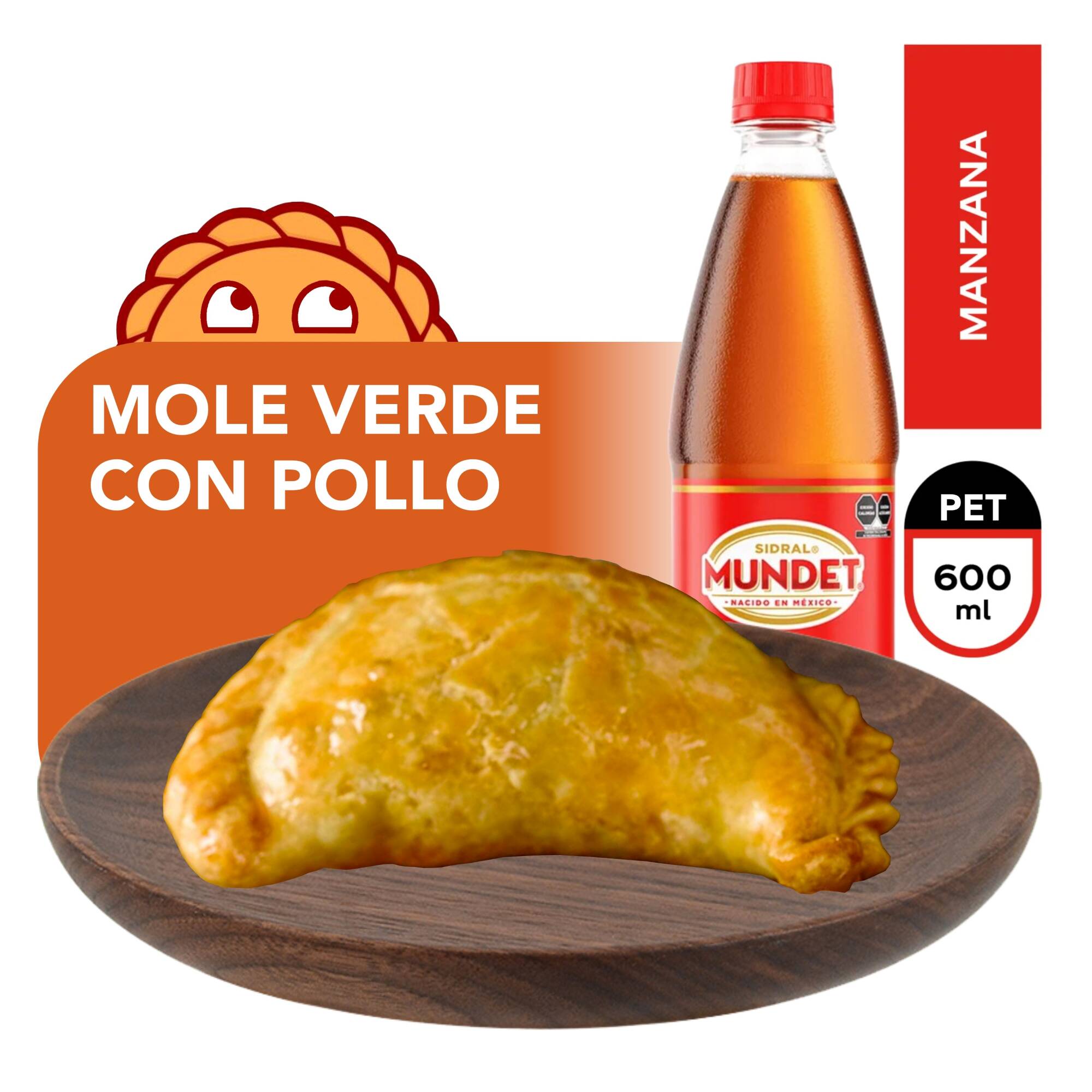 Combo Empanada Mole Verde Pollo + Sidral Mun 600ml