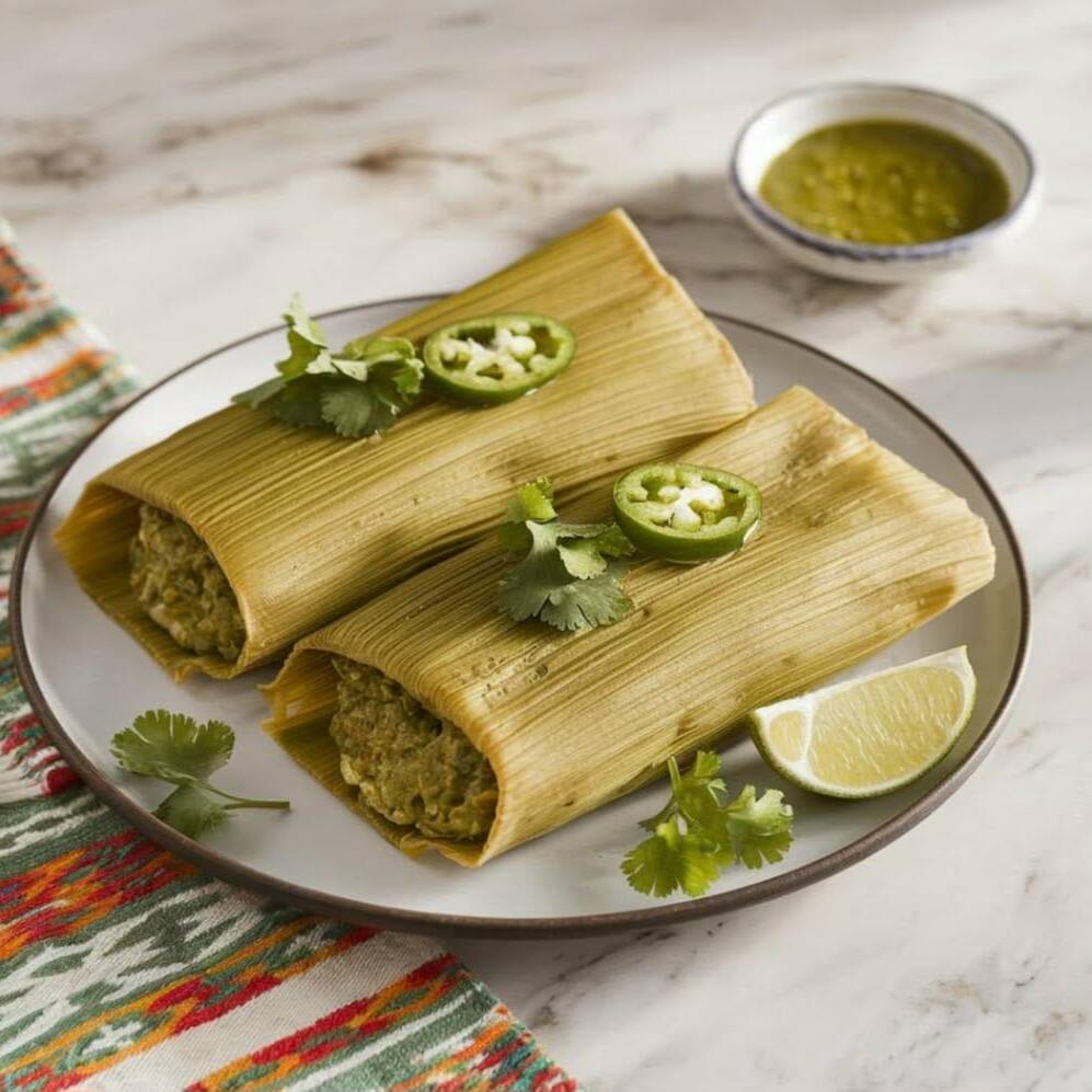 Tamal de Pollo en Salsa Verde