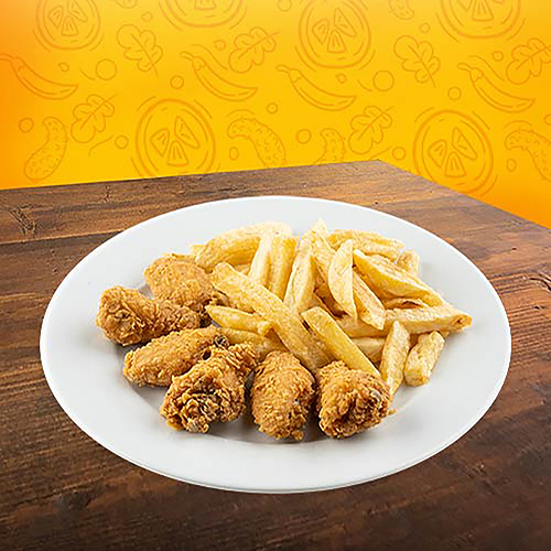 6 Rokys Wings + Papas Fritas