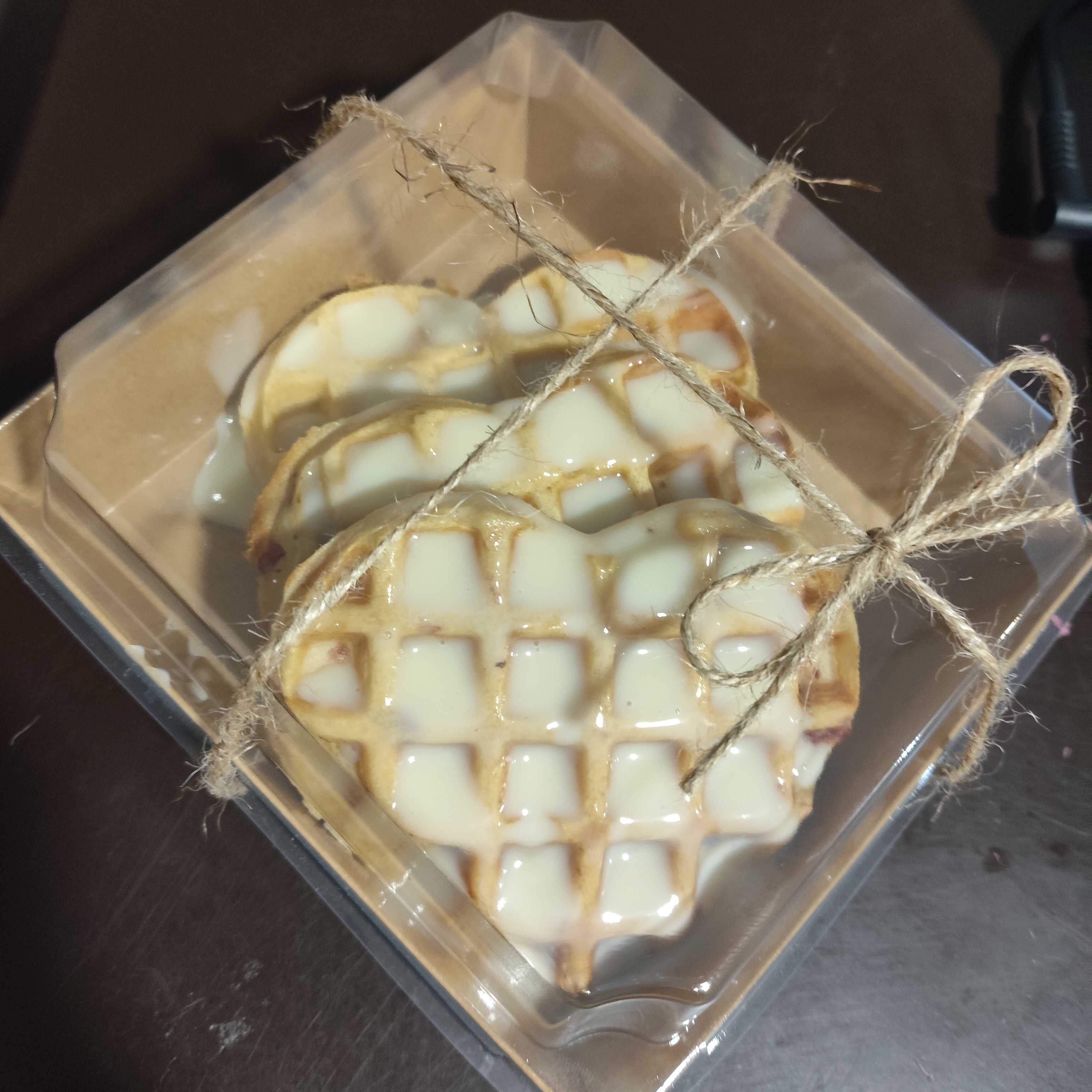 Waffles Mini de Corazón Lechera-Fresa. 🍓♥️