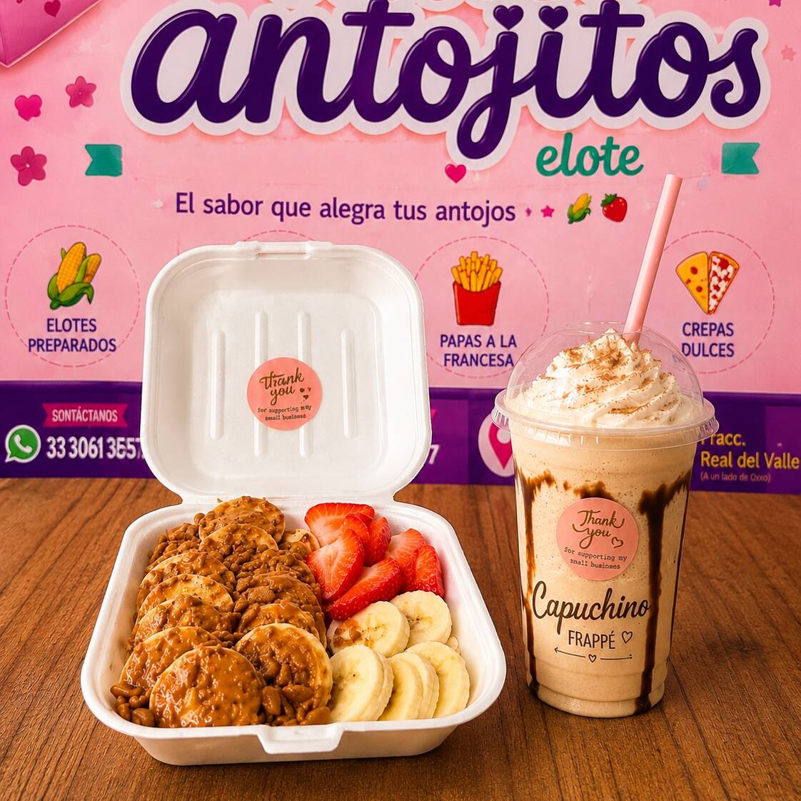 Combo Mini hotcakes 12 pz Capuchino 12oz