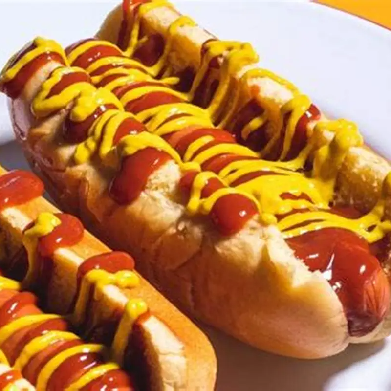 hot Dog con aros de cebolla bufalo