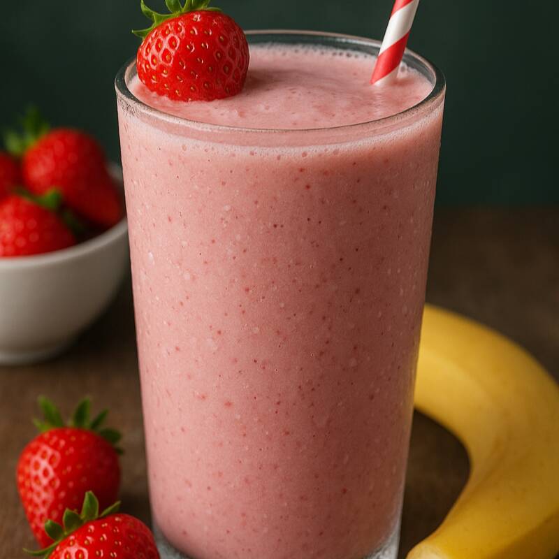 Licuado De Fresa Con Platano 500 ML