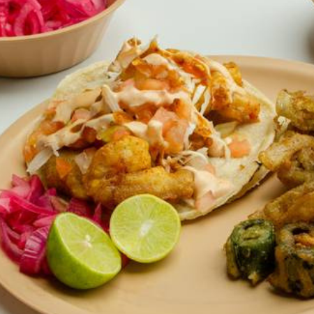 Combo-Tacos Camarón + 1 L agua fresca