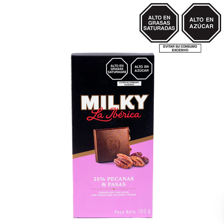 Tableta Milky Pecanas y Pasas 100 g