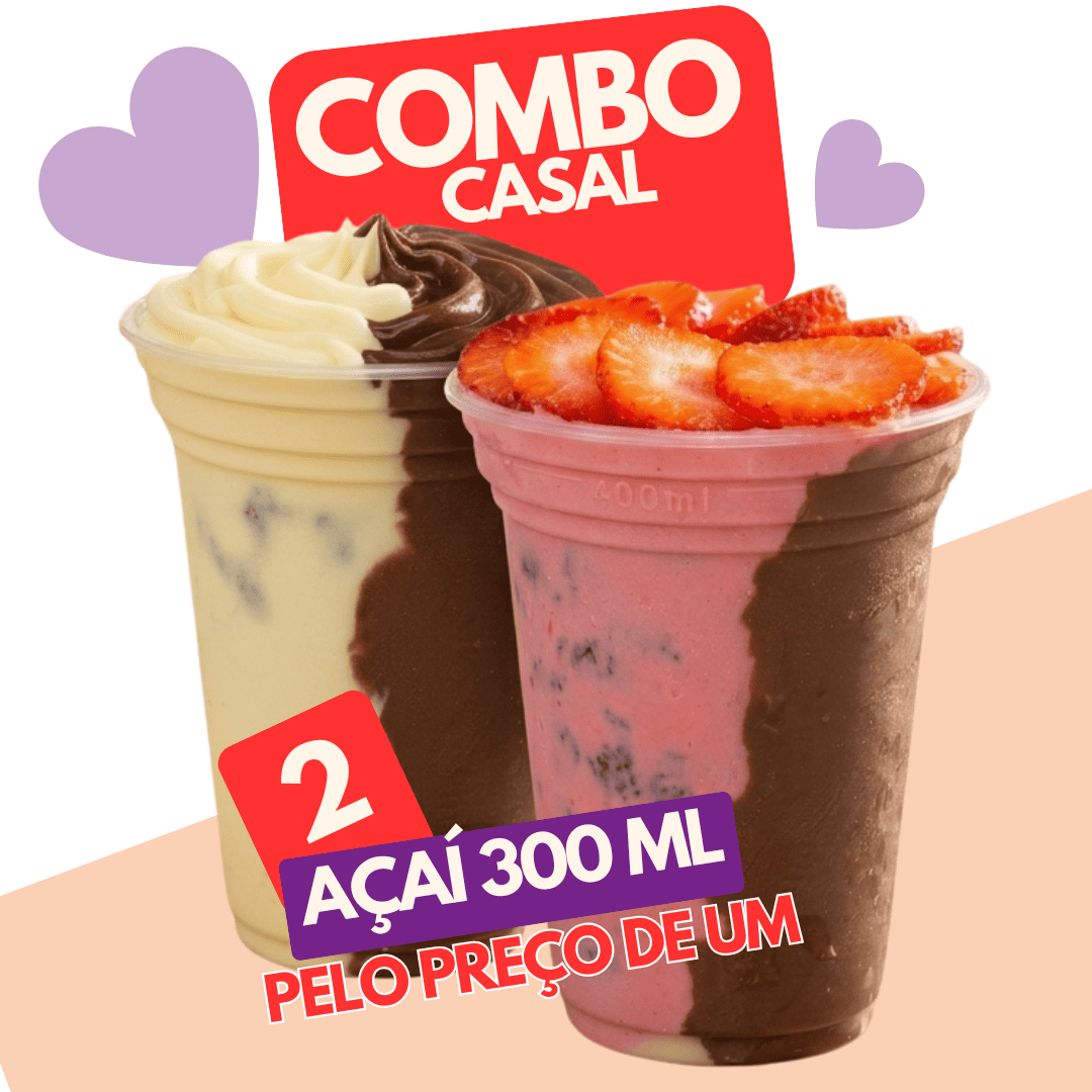 Escolha 2 Copos Especiais 300 Ml - Nutella, Morango, Leite em Pó e muito Mais