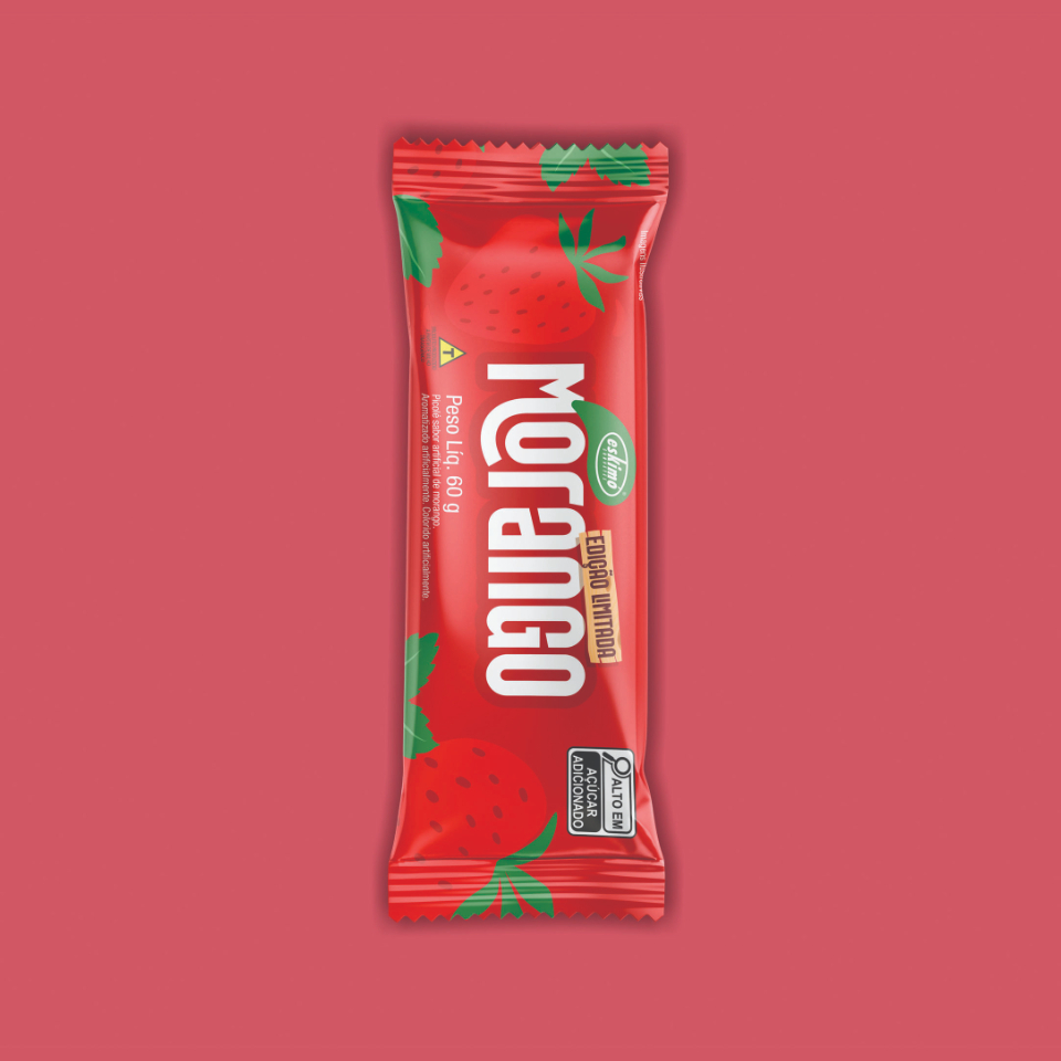 Picolé frutas morango