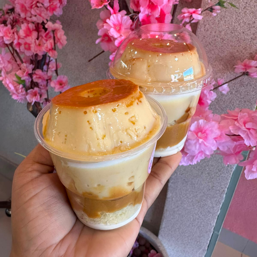 Mousse de ninho, doce de leite, pudim e brigadeiro branco