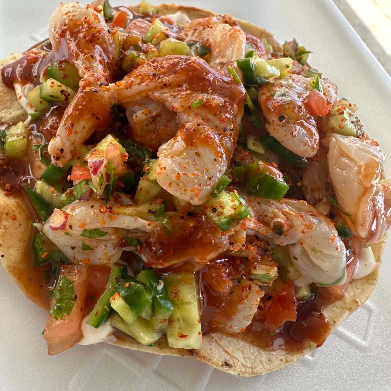 Tostadas de Aguachile de Camarón