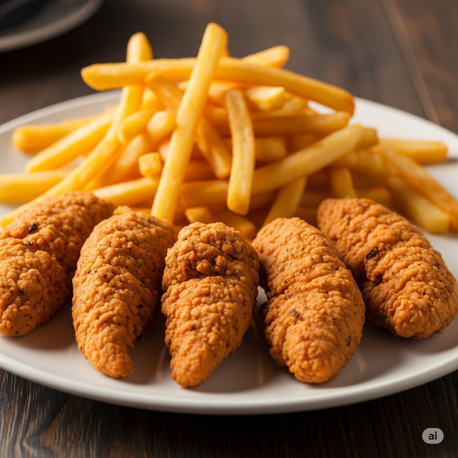 5 Tenders de Pechuga de Pollo Con Papás Fritas