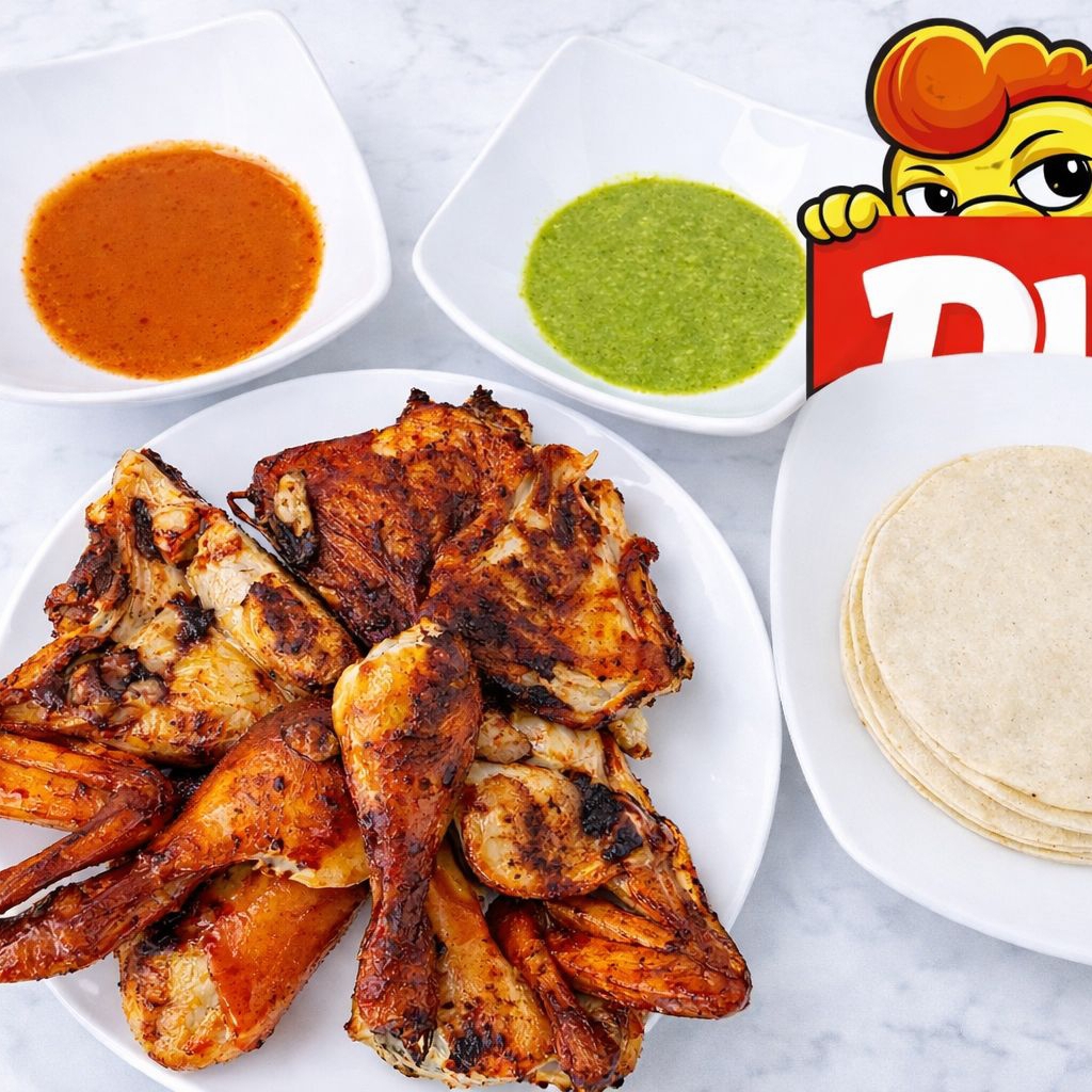 1 POLLO CON SALSA Y TORTILLAS