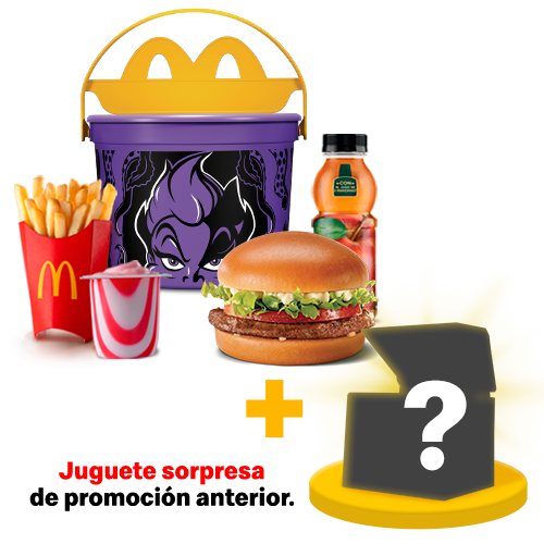 Cajita Feliz Hamburguesa Lechuga Tomate + Juguete de promoción a