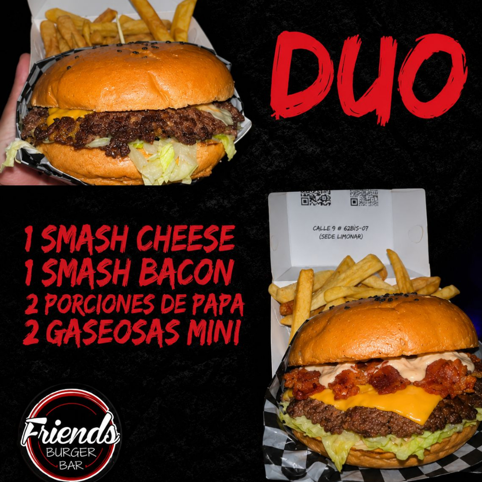 Combo Duo -2 Hamburguesas + 2papas + 2gaseosas