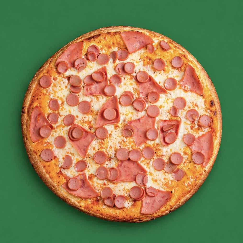 PIZZA DE JAMON CON SALCHICHA GRANDE