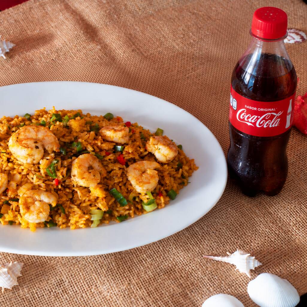 Arroz con Camarones + Coca Cola