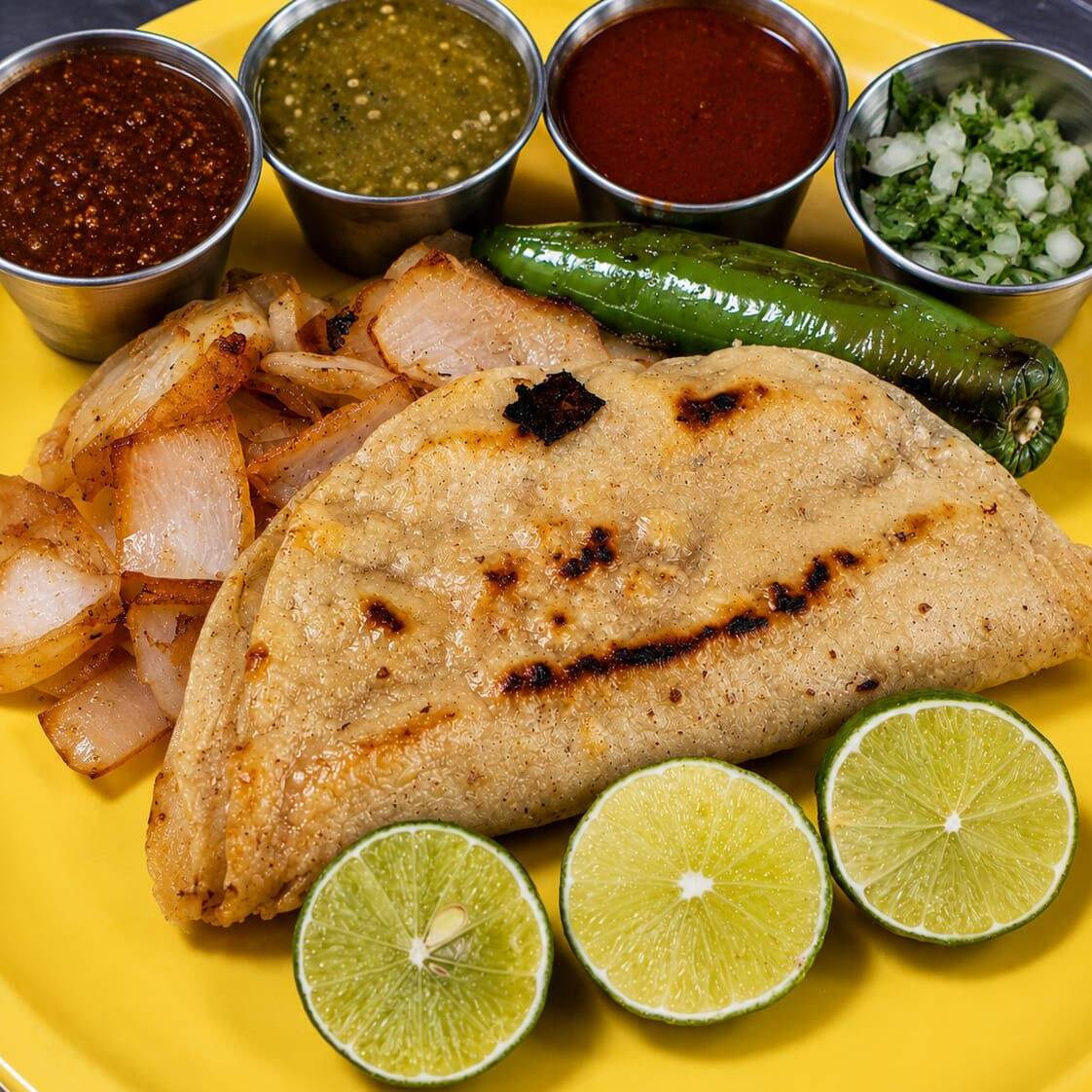 Taco con Queso de Barbacoa o Chorizo