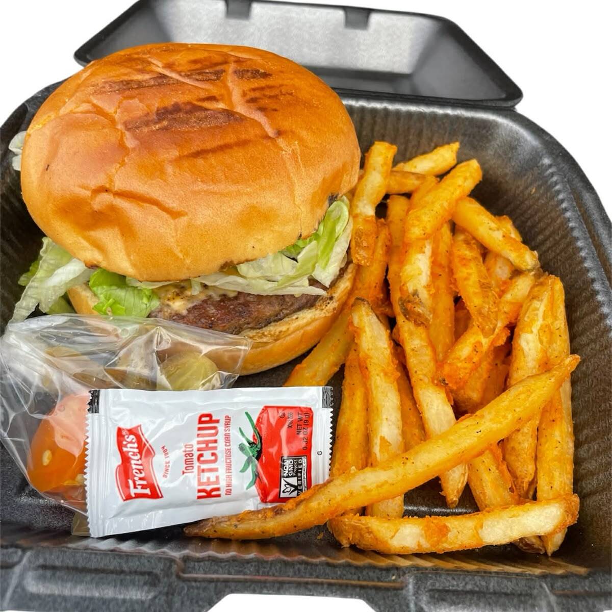 Hamburguesa y Papas Fritas