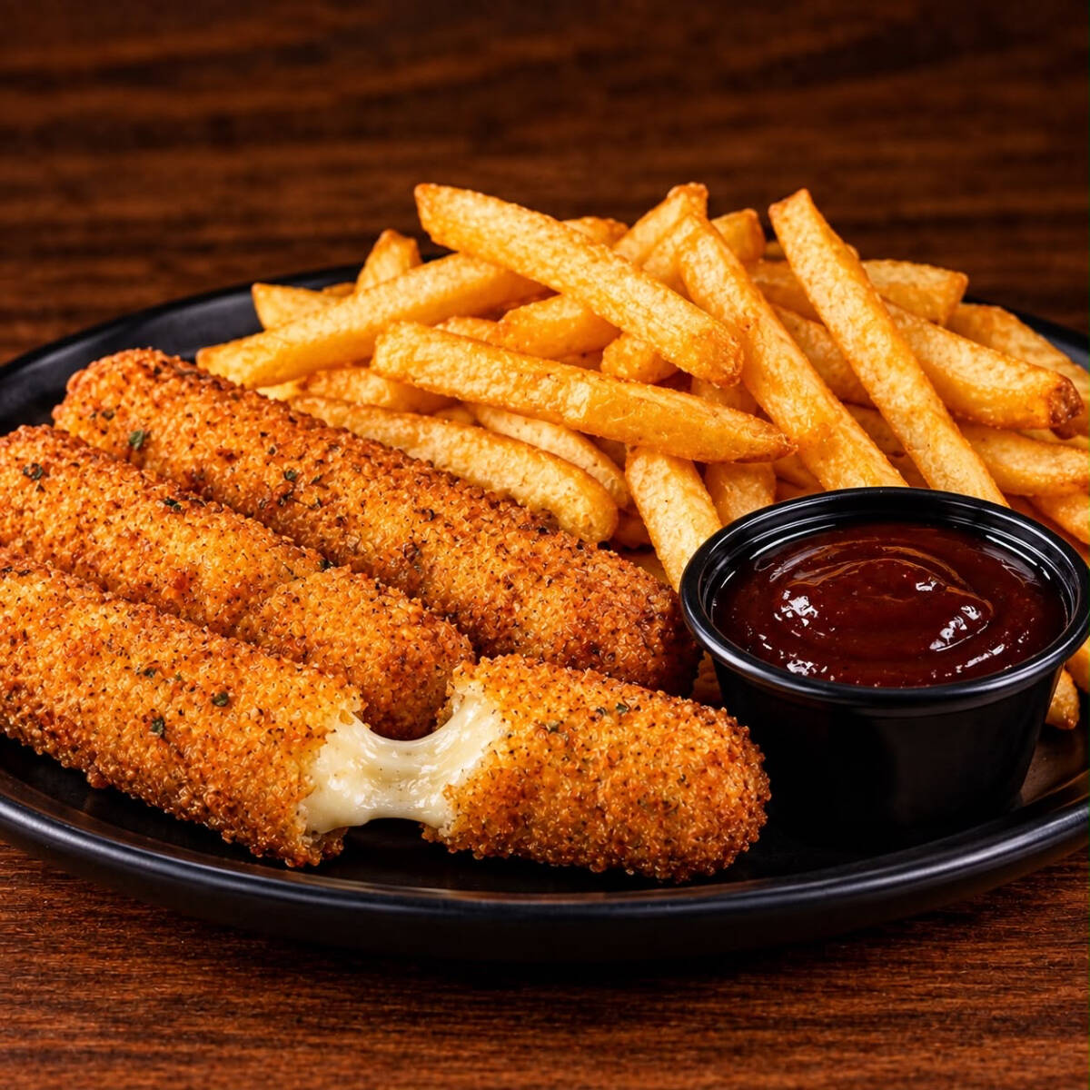Orden de dedos de queso mozzarella con papas