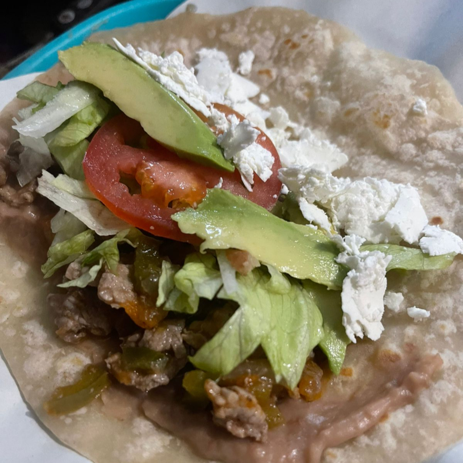 TACO DE HARINA BISTEC RANCHERO