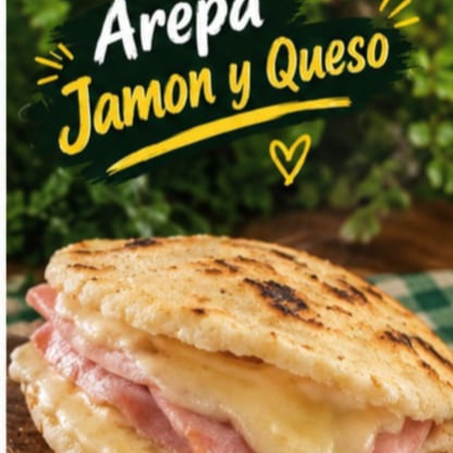 Arepa Rellena Queso y Jamon