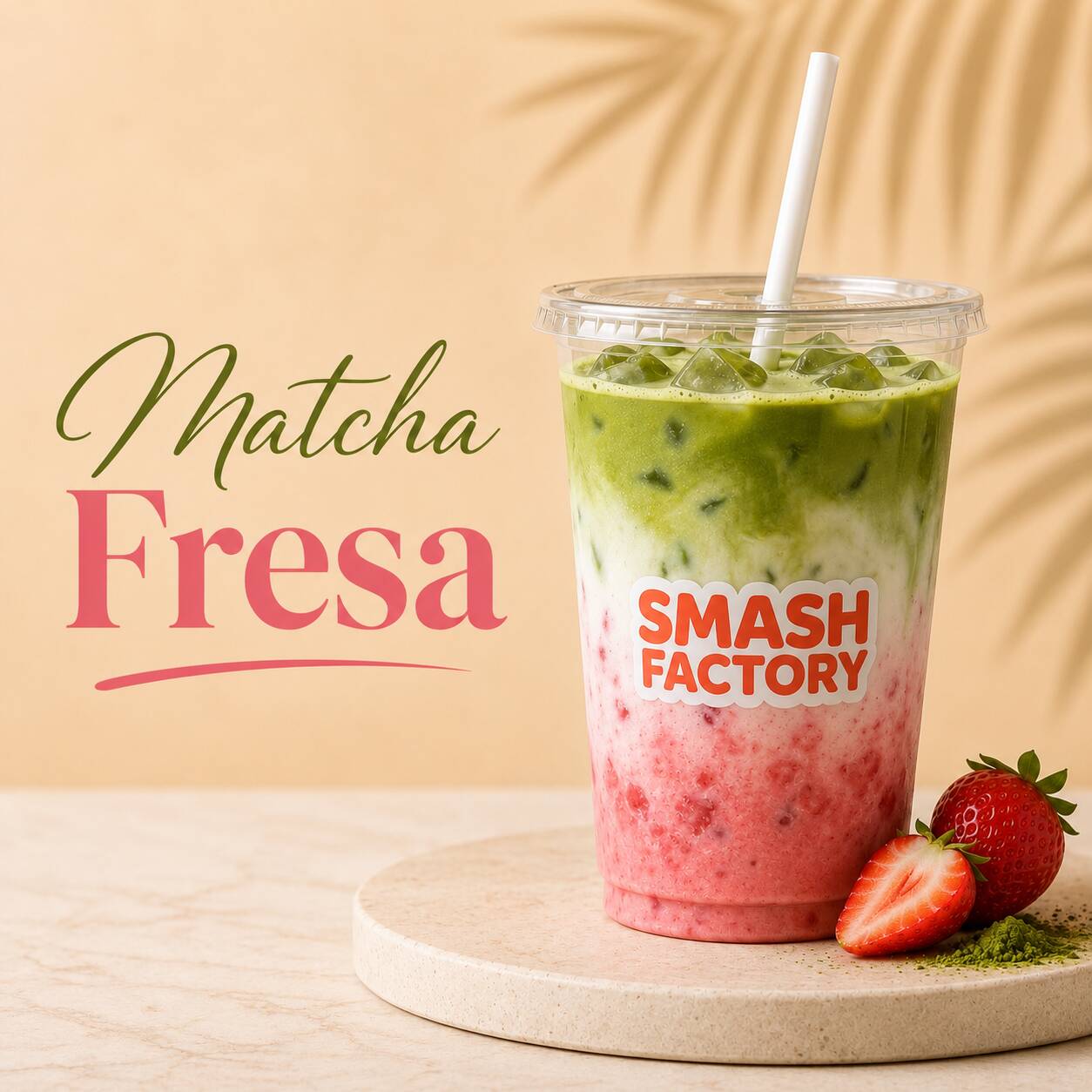 Matcha Latte Fresa (Frio)