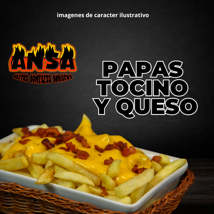 PAPAS C/ TOCINO Y QUESO