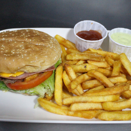 Combo Hamburguesa Jamón y Queso