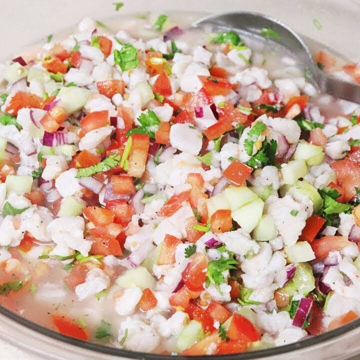 Combo- Ceviche de pescado 1 LT+ Guacamole