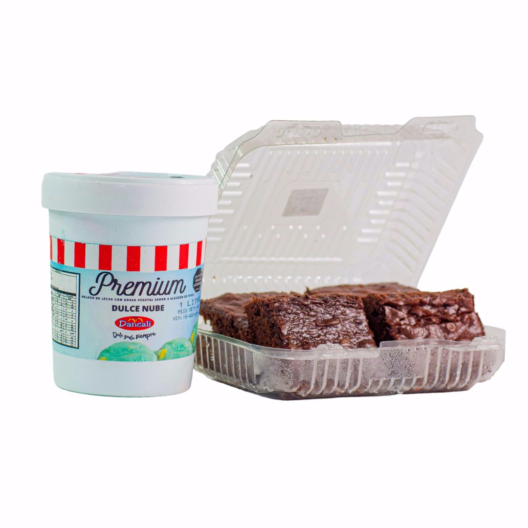 Kit 6 Brownies + 1Litro de Helado