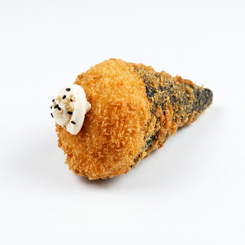 Salmão, arroz japonês, cream cheese, cebolina.