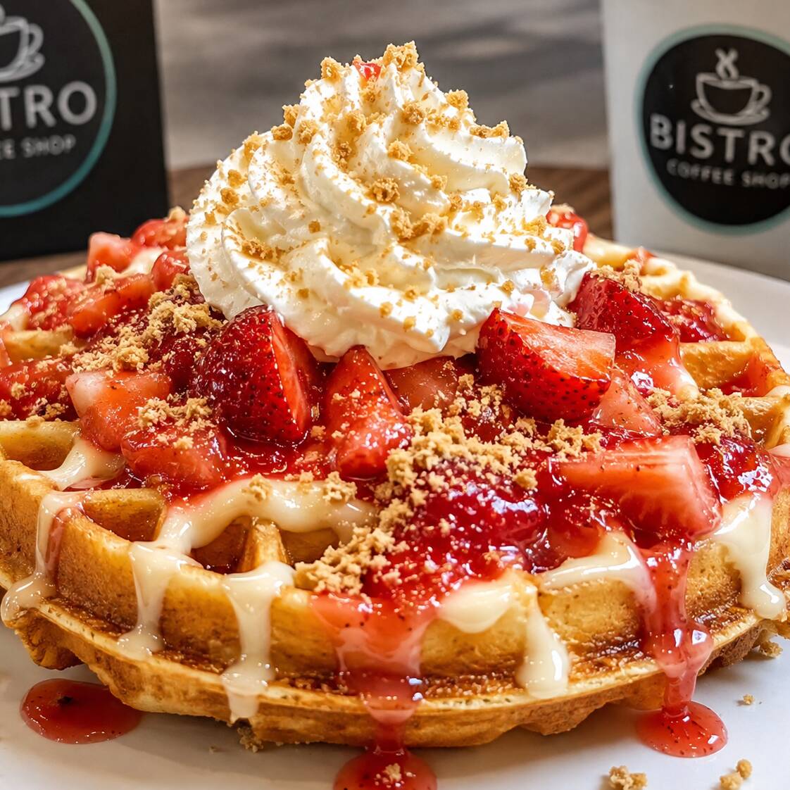 Cheesecake de Fresa Waffle