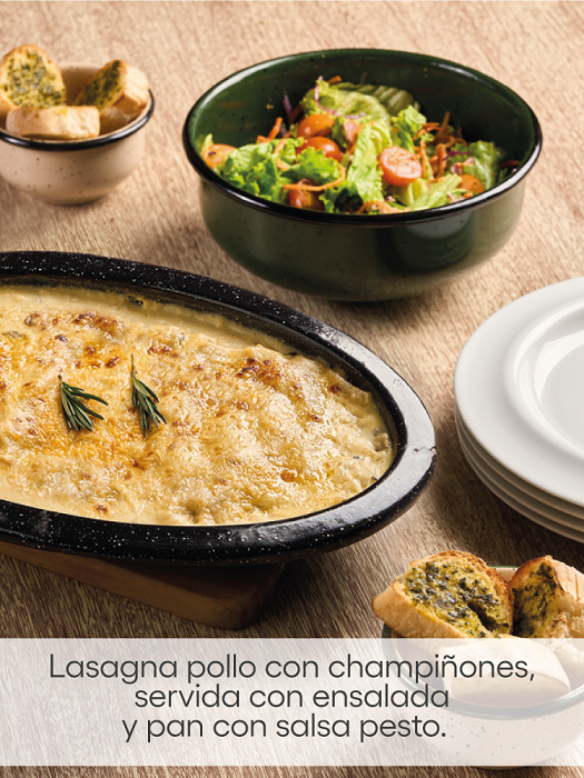 Menu x 4 Lasagna Pollo Champiñones